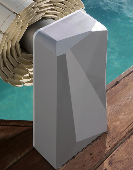 Volet automatique hors-sol pour piscine ULMO avec pied gris